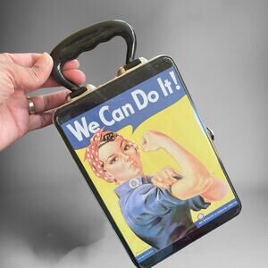 Vintage We Can Do It Women in the War Tin Lunch Pail America World War 1999 WWII